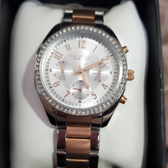 NWT Caravelle New York Women's Quartz Stainless Steel Watch - Picture 1 of 7